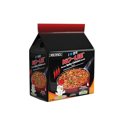 KO-LEE Instant Korean Spicy Chicken Ramen Noodles Halal | 70g (Pack of 24)