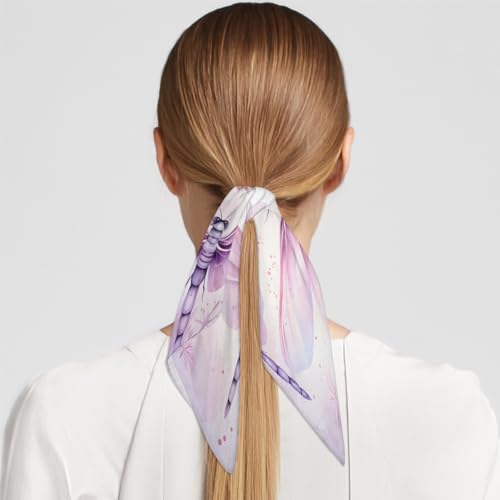 Dragonfly Silk Like Head Scarf for Women Silk Satin Neck Scarf 23.6" x 23.6" Breathable Lightweight Printed Bandana Square Scarf for Hair Wrapping, Sleeping4
