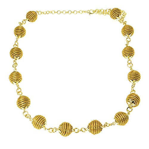 Sautoir de boules en capim dourado pour sublimer vos tenues d'été fluides