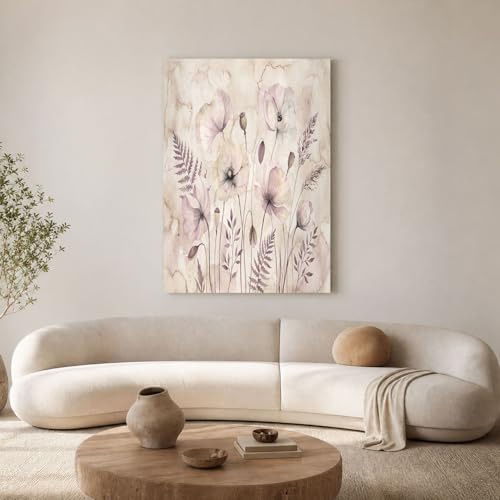 Impression sur toile pavot grand format pour mur vide salon