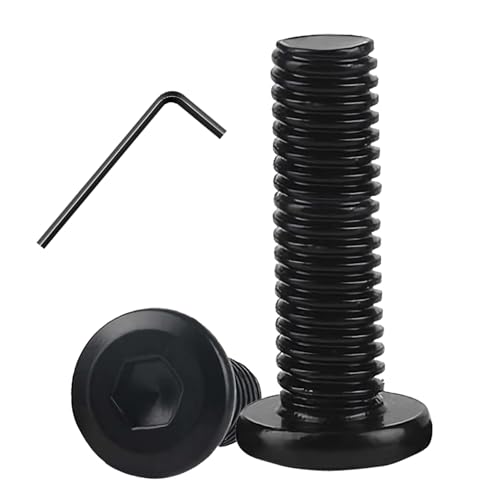 Image of Metuja M8-1.25 x 40mm,50-Pack Black Flat Head Hex Socket Cap Screw Bolts,304 Stainless Steel,Fully Threaded M8 Bolts,Metric Fasteners for Furniture
