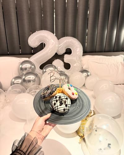 Image of White 3 Balloon, Translucent Number Balloons 40 Inch, 3rd Birthday Decorations, Men Women White Party Supplies for Party Decorations, Number 3 Balloon
