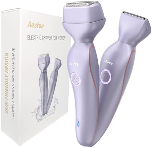 Electric Razors for Women Face Full Body, 2-in-1 Bikini Trimmer and Shavers for Womens Legs Arms Underarm Pubic Hair, Comfort Smooth Lady Body Trimmers IPX7 Waterproof Wet and Dry, USB-C Rechargeable