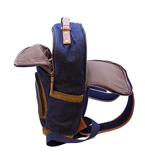 STS Ranchwear Traveling Outdoor Casual Everyday Blue Bayou Collection Denim Backpack with Adjustable Leather Shoulder Straps, One Size3