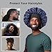 2pcs Bonnets for Men, Double Layer Hair Bonnet Satin Bonnet for Women Curly Hair Braids, B