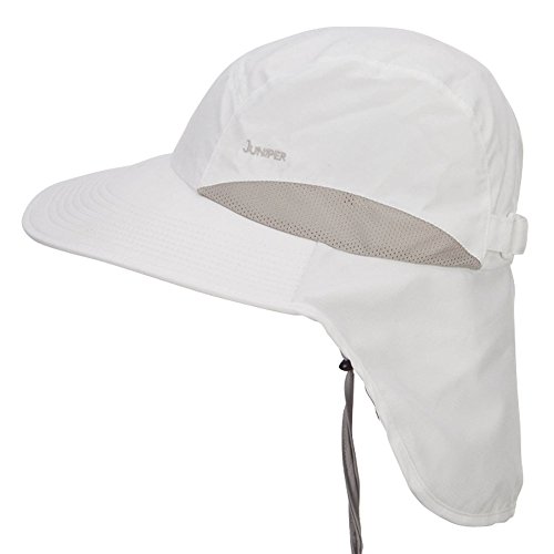 Juniper Microfiber Uv Large Bill Flap Hat - White Osfm #TOP4