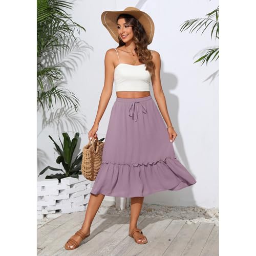 Image of Witsmile High Waist Tiered Skirts for Women Flowy Skirts for Women Long Length with Pockets 2026 Fashion Trendy