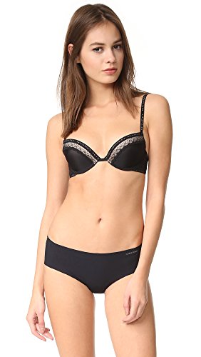 Calvin Klein Women's Everyday Push up Plunge Bra, Black, 34B