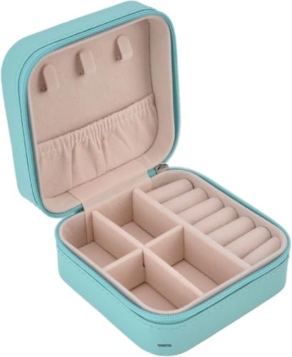 Image of Faux Leather Mini Jewelry Case Small Travel Jewelry Organizer Portable Jewelry Box Mini Storage Organizer Portable Display Storage Box For Rings Earrings Necklaces Gifts for New Year, Valentine's Day