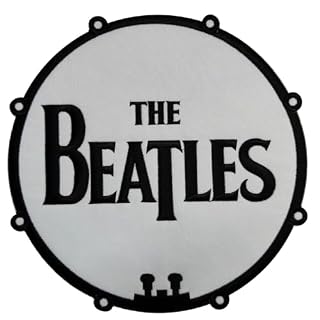 The Beatles Bass Drum Logo Oversized Patch - Les Beatles, Paul McCartney, John Lennon, RIngo Starr, George Harrison