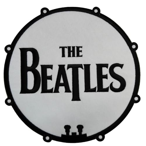 The Beatles Bass Drum Logo Oversized Patch - Les Beatles, Paul McCartney, John Lennon, RIngo Starr, George Harrison The Beatles Bass Drum Logo Oversized Patch