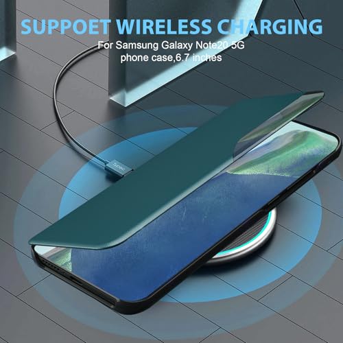 Coque Samsung Note 20 étui à rabat transparent antichoc avec béquille de support