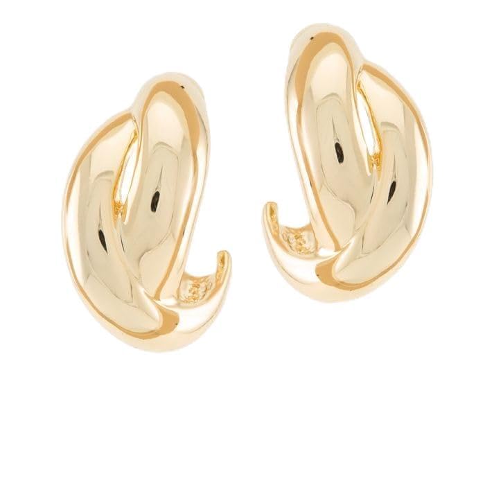 LUXENTER Pendientes para Mujer en Aleación de Metal Color Dorado Acabado en Oro Amarillo de 18k Cierre Omega Modelo Zunduri