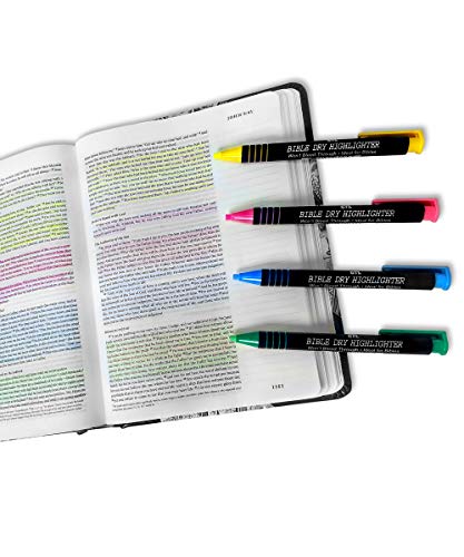 G.t. Luscombe Company, Inc. Bible Dry Highlighting Kit | No Bleed Eco-Friendly Refillable Dry Highlighters | No Sharpening | No Smearing Or Fading | Vibrant Colors Yellow, Blue, Pink, Green (Set Of 4) #TOP2