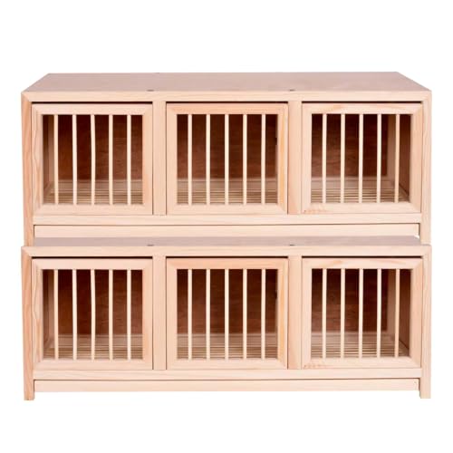 35.4" Large Racing Pigeon Cage,3 Compartment Wooden Pigeon Coop for Homing,Breeding & Show Pigeons, Outdoor Pigeon Loft with Flip-Up Doors, Divider Panels and Slide-Out Tray (35.4in*2)