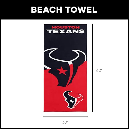 Image of Northwest NFL Houston Texans Microfiber Beach Towel, 30 x 60 Inches - Quick Dry, Sand Resistant, Lightweight, Highly Absorbent, Incisor Design