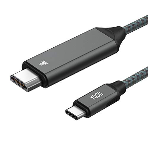 YOSH USB C to HDMI Cable (4K@60Hz), Type-C to HDMI Adapter 1.8M (Thunderbolt 3 Compatible) for Dell XPS 12/13/15, MacBook Pro/iPad Pro/MacBook Air 2018, Surface Book 2, Samsung Galaxy S10/Note 9 HDTV