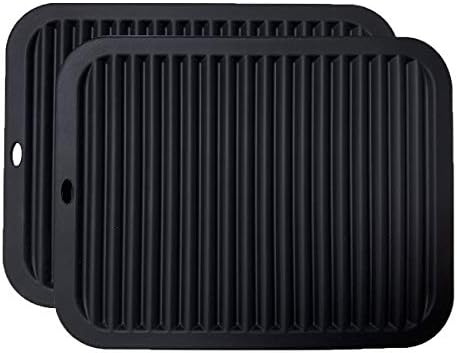 2 Pack Large Silicone Trivet Mats/Hot Pads,Pot Holder,9"x12" Non Slip Flexible Durable Heat Resistant Pot Coaster Kitchen Table Countertop Mats (Coffee)