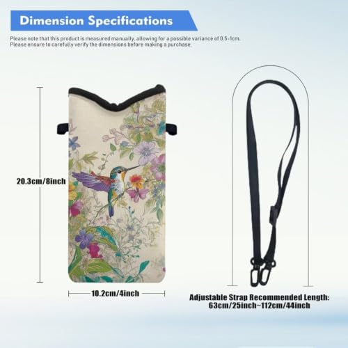 Image of Women Small Crossbody Bag Fashion Phone Pouch with Adjustable Strap Lightweight Trendy Mini Smartphone Purse Travel Essentials, Retro Floral Hummingbird Beige