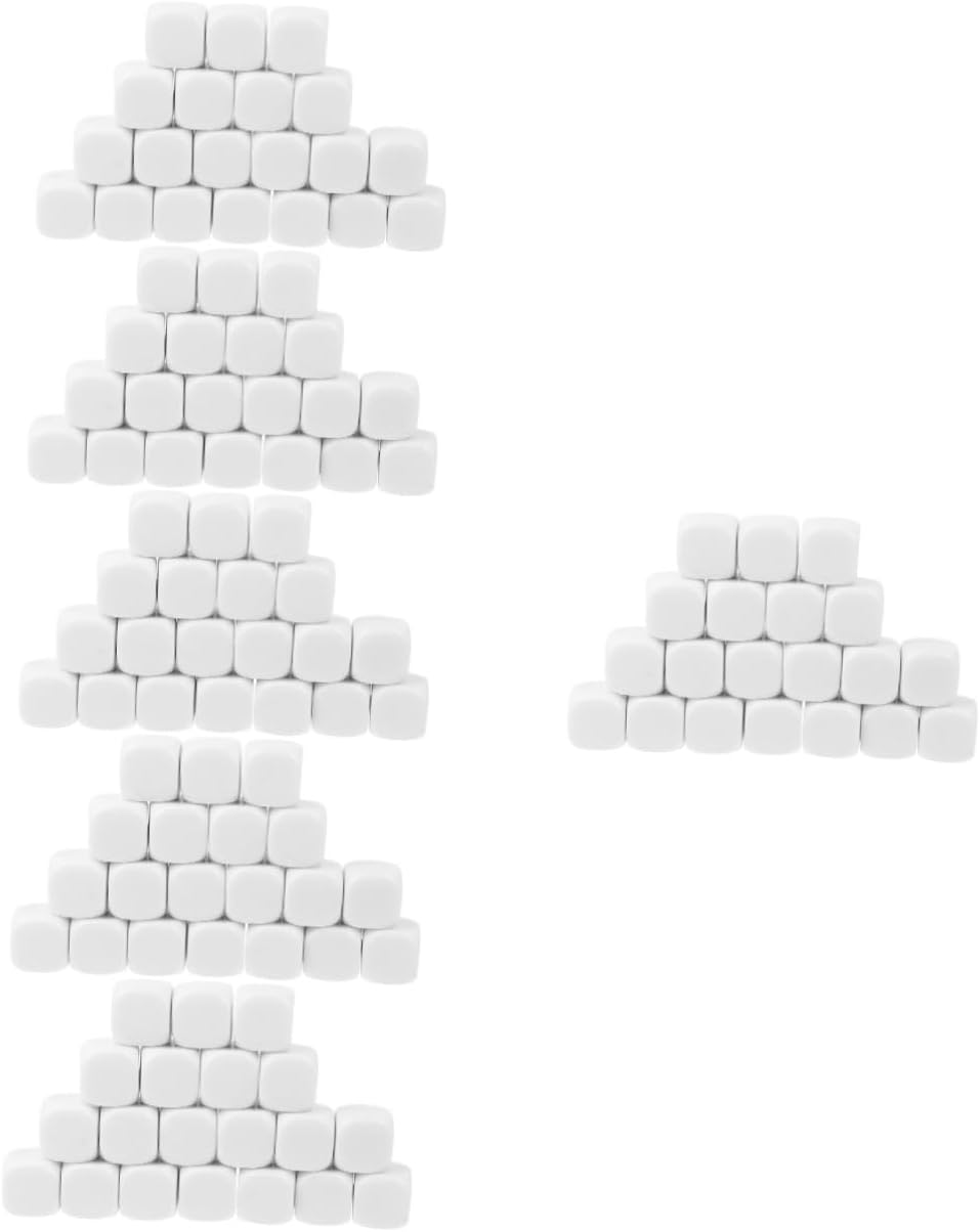 6sets Acrylic Blank Dice for Projects Gambling Dices for Party Games Pub for Creative Fun and Educational Use 30pcs*6