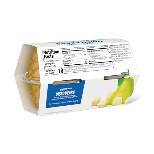 Amazon Grocery, Diced Pears, 4 Oz cups, 4 Ct - image 3