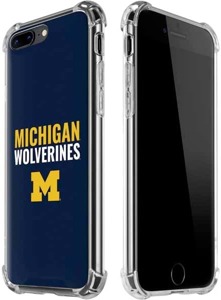 Skinit Clear Phone Case Compatible with iPhone 7/8 Plus - Officially Licensed University of Michigan M Logo Bold Design