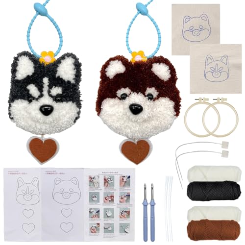 Image of PATPAT Punch Needle kit-2 Embroidery kit for Beginners,Punch Needle Kits Adults Beginner,Needles, Easy-to-Follow Instructions