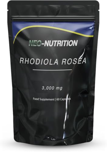 Neo Rhodiola Root Capsules - 3000mg Enhanced Energy Level Immune System Support Weight Management Muscle Support Natural Vegan Supplement - 60 Capsules 1 Month Supply