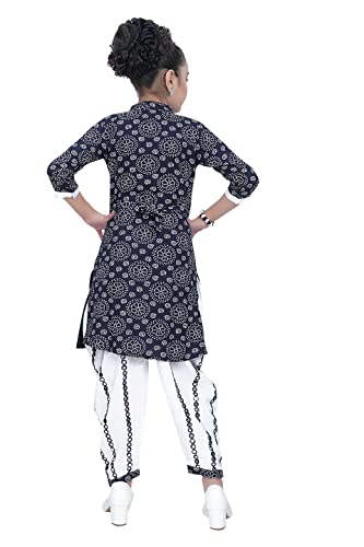 Kids Girls Indian Ethnic Kurta Dhoti Dress Set, Cotton Blend Fabric, Size 2 Years to 14 Years2