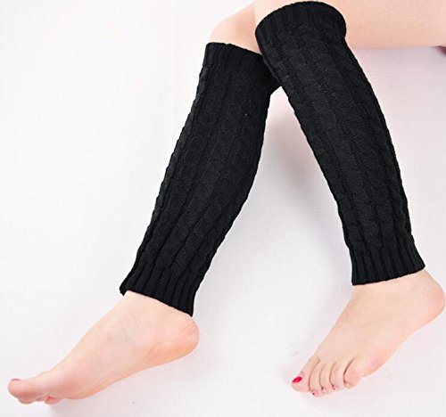 Elandy Knit Winter Thermal Warm Leg Warmers-Long Socks Boot Cuffs Topper Legging Pads For Women Lady Girls Best Xmas Gift (Black) #TOP4