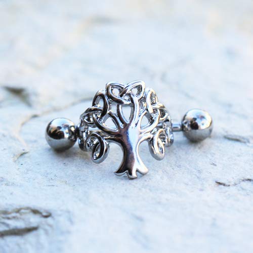 Pierced Owl 316L Stainless Steel Tree of Life Cartilage Cuff Earring4