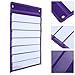 DIYEAH Magnetic Pocket Chart Set - Includes 10 Dry Erase Cards for Classroom, Daily Schedules, Activities & Demonstrations (Hanging Organizer for Teachers, Kids, Homeschool, Office - Purple)