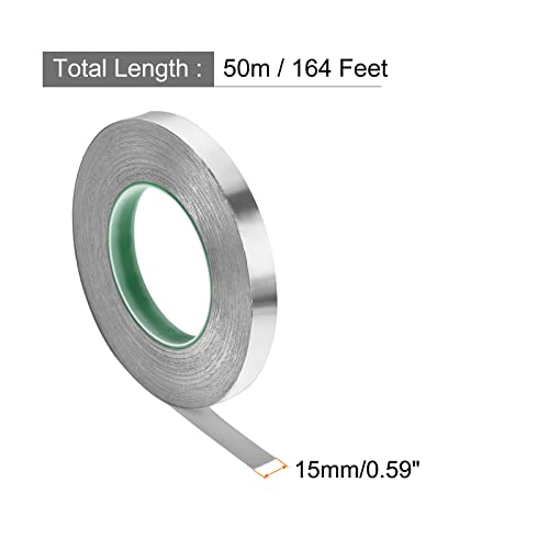 Image of Aluminum Foil Tape Adhesive Metal Tape, [for Sealing Patching Hot Cold HVAC, Duct, Pipe Insulation] - 0.6 inch /164ft /2.4 Mil