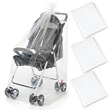 Bulyoou 3 Pcs Stroller Storage Bag 39 x 59 Inch Extra Large Clear Plastic Stroller Bag with 3 Zip Ties Heavy Duty 4 Mil Stroller Cover for Storage Travel Moving Luggage Suitcase Furniture Car Seat