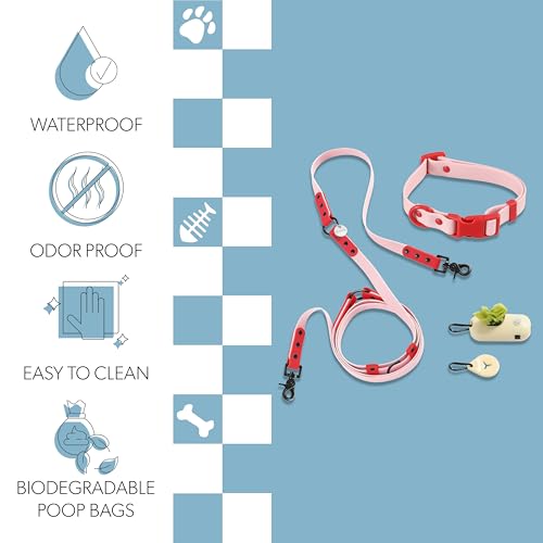 Collier et laisse mains libres étanches Luna WLK1004G-5SET avec lampe LED - 4