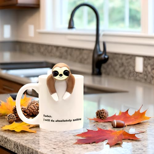 image for Decodyne Funny Sloth Coffee Mug - Cute Sloth Gifts For Women and Men -