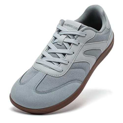 HOBIBEAR Barefoot Shoes Zero Drop Wide Fashion Sneakers for Women Men(Light Gray, Women 10/Men 9)