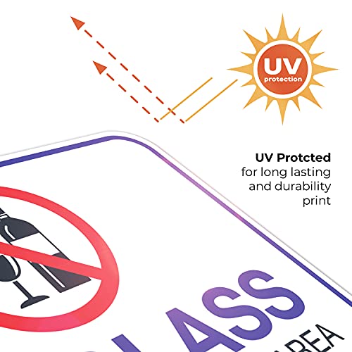 Cartel para piscina No Glass Allowed 12x18 pulgadas miniatura 7