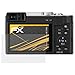 Produktbild atFoliX Panzerfolie kompatibel mit Panasonic Lumix DC-TZ96 Schutzfolie, entspiegelnde und stoßdämpfende FX Folie (3X)