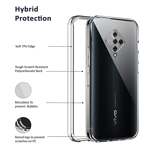 Image of Jkobi Back Cover Case for Vivo Y9s (Silicone Crystal Clear | Pure Camera Protection | Soft and Flexible for Charger and Headphone sockets | Shockproof Bumpers | Transparent)