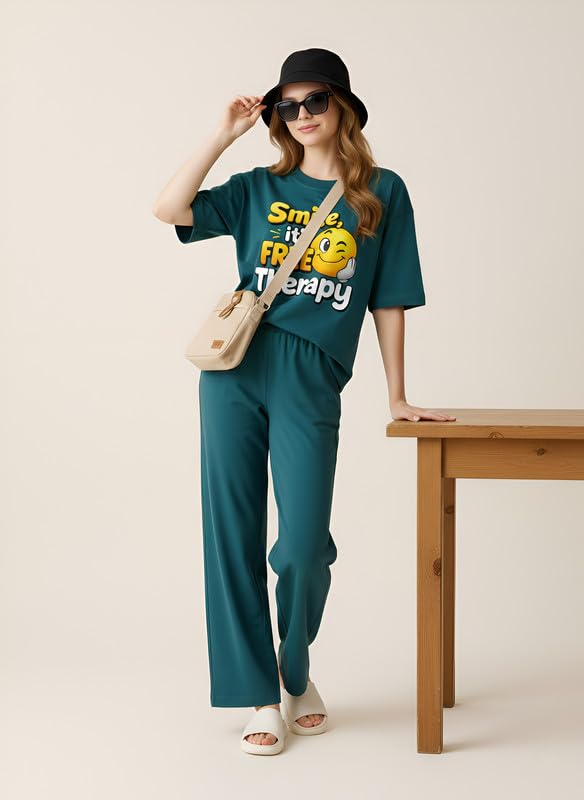 Image of My Swag Women Night Suit Cotton | Stylish Printed T-Shirt Pajama Set | Comfortable Sleepwear, Lounge Wear & Daily Home Wear | Plus Size
