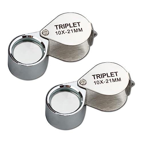 EQLEF® Lente Ingrandimento Gioiellieri 2 Pezzi gioielli con diamanti Triplet gioiellieri occhio della lente di ingrandimento Lente d'ingrandimento