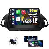 for Ford Escape 2013 2014 2015 2016 2017 2018 2019 Car Radio Stereo with Wireless Carplay Android Auto, HD Touchscreen 8 Core Android 12 Car Radio Stereo with Backup Camera Bluetooth AM/FM/RDS WiFi