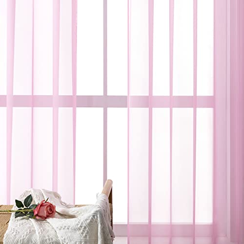 Cortinas para habitación infantil de poliéster, juego de 2 cortinas cortas translúcidas 4