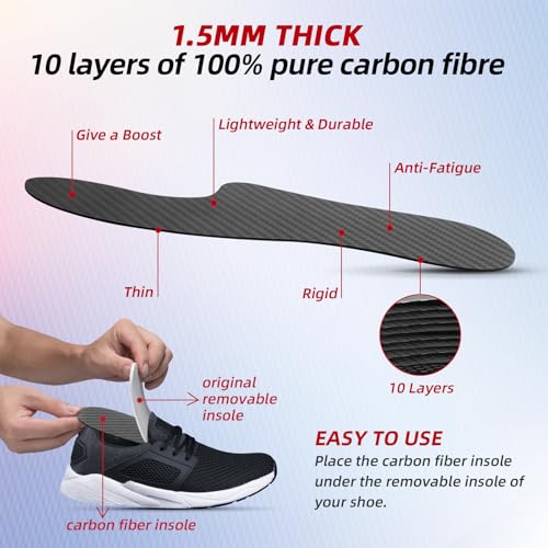 Plantillas de fibra de carbono rígidas para hombre y mujer miniatura 3