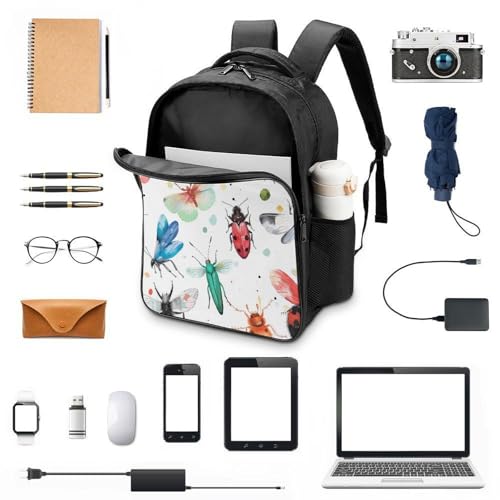 Colorful Insects Funny 16 Inch Backpack for Men Women Casual Daypack with 2 Compartment for Travel Work3