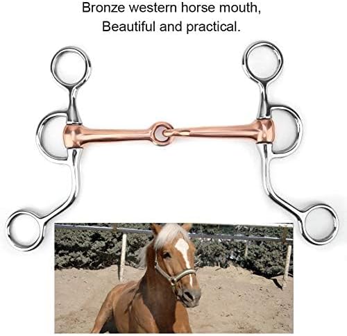 Horse Snaffle, Chew Stainless Steel Training Bit Copper Jointed Month Snaffle Bit French Link Loose Copper Snaffle Racing Accessory Snaffle bits for Horses