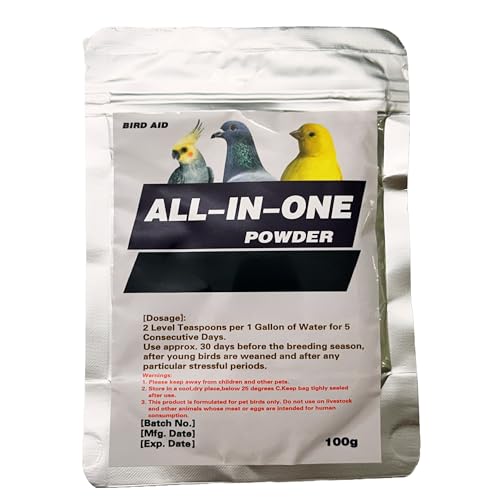 Crown Pet Supplies All in One Powder Medicine for Pigeons, Canary, Finches, Parakeet, Cockatiels, Parrots, Cage Small Birds, & Aviary Birds