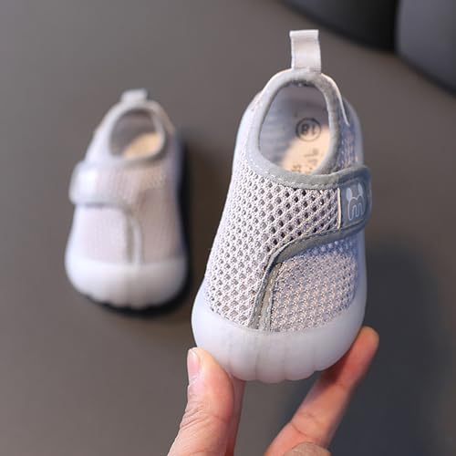 Infant Baby Boys Girls Sneaker Baby Mesh Slip On Shoes for Spring and Summer Baby Shoes Infant Boy Girl (Grey, 23)3