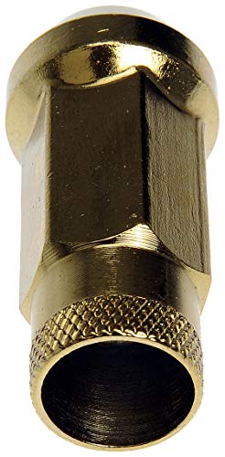 Image of Dorman 713-685K Gold Open End Knurled Wheel Nuts Compatible with Select Models, 20 Pack